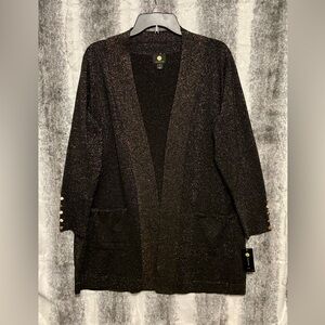 JM Collection Black and Gold Women's Jacket size 1X